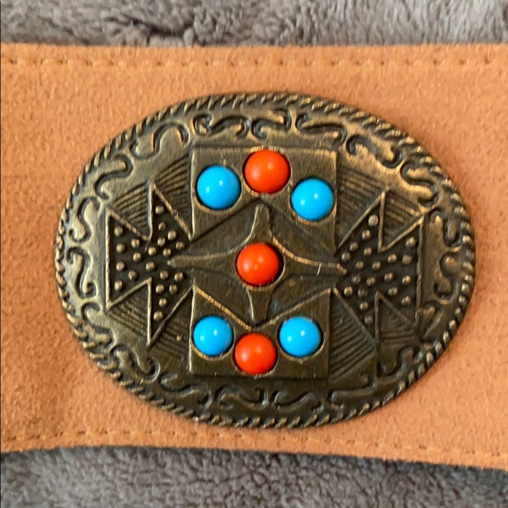 Faux Suede belt with stones